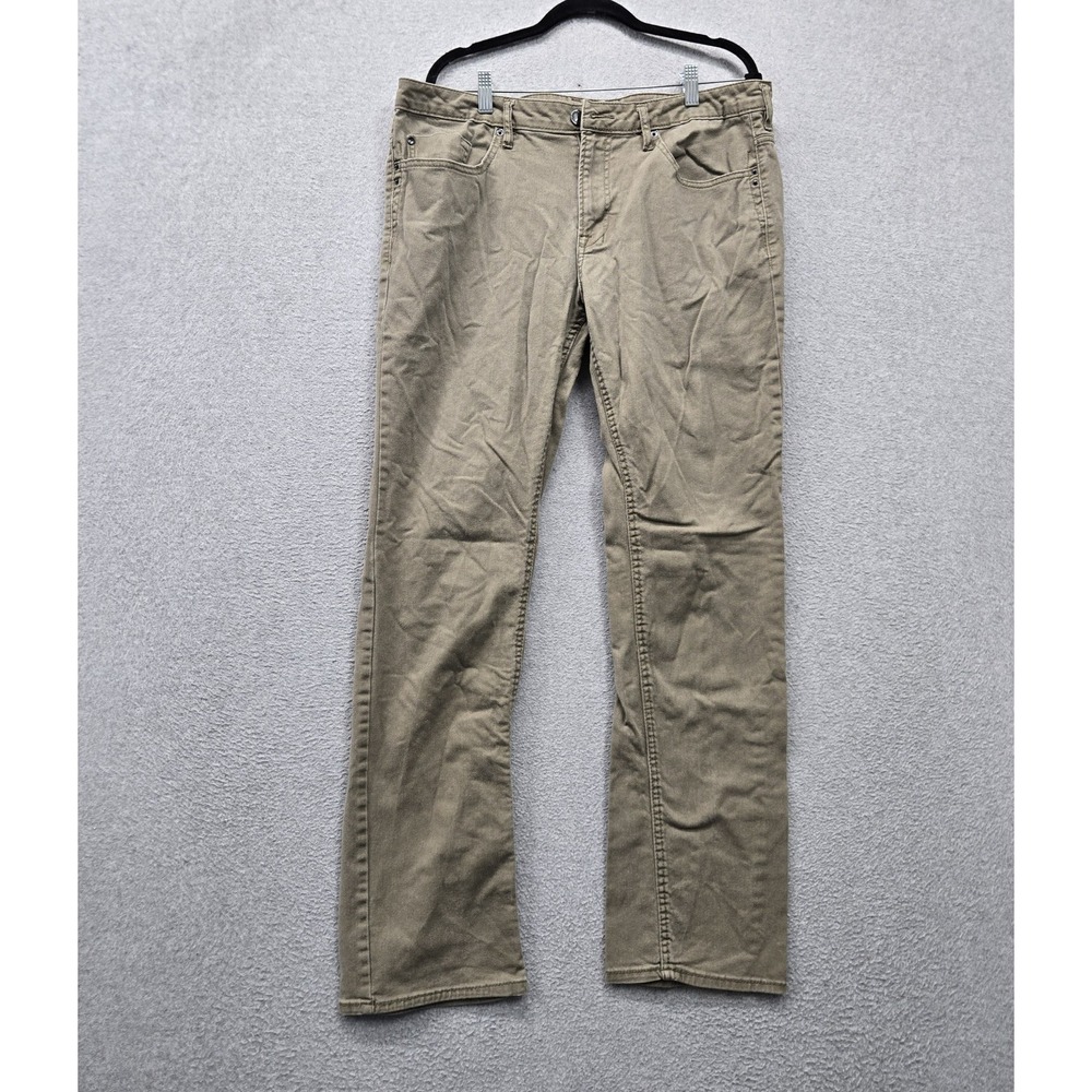 Buffalo David Bitton Men Jeans 36X34 Khaki SAM-X Slim Straight Stretch Denim 32"